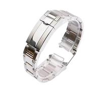 KTRSAVSSA Bracelet de montre Oyster en acier inoxydable 904 compatible avec Rolex SUBMARINER DAYTONA SUP GMT for homme, bracelet en métal 20/21 mm(Bright Silver,20mm)