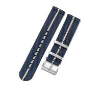 KTRSAVSSA Bracelet en nylon anti-boulochage compatible avec Tudor Black Bay, Tissot, Rolex, Omega, Seiko, interface spéciale, boucle en acier inoxydable à double couture(Blue Gold-Steel,22mm)