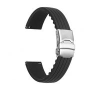 KTRSAVSSA Bracelet en silicone 22 mm compatible avec Swatch X Blancpain Fifty Fathoms Five Ocean Diving, boucle déployante à dégagement rapide, outils for bracelets de montre(Black)