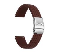 KTRSAVSSA Bracelet en silicone 22 mm compatible avec Swatch X Blancpain Fifty Fathoms Five Ocean Diving, boucle déployante à dégagement rapide, outils for bracelets de montre(Brown)