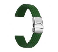 KTRSAVSSA Bracelet en silicone 22 mm compatible avec Swatch X Blancpain Fifty Fathoms Five Ocean Diving, boucle déployante à dégagement rapide, outils for bracelets de montre(Dark green)