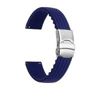 KTRSAVSSA Bracelet en silicone 22 mm compatible avec Swatch X Blancpain Fifty Fathoms Five Ocean Diving, boucle déployante à dégagement rapide, outils for bracelets de montre(Royal blue)