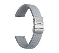 KTRSAVSSA Bracelet en silicone 22 mm compatible avec Swatch X Blancpain Fifty Fathoms Five Ocean Diving, boucle déployante à dégagement rapide, outils for bracelets de montre(Gray)