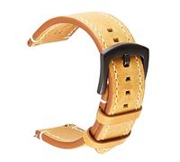 Ktrshan Braveur de montres en cuir 18-24mm Sangle de bande de montre, Jaune, 24mm