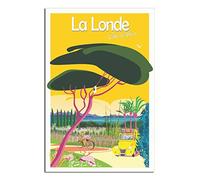 KTRUE La Londe-les-Maures Affiche de voyage vintage sur toile Motif Riviera française Art mural Décoration de chambre Poster Peinture Impression Cadeau