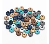 KTTAVL Perles Plates en Bois Naturel, 400/1870 pièces, boulier, Perles d'espacement Amples pour la Fabrication de Bijoux, Accessoires Porte-clés DIY