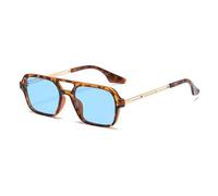KTUCN Lunettes de soleil à monture œil de chat rétro, style rétro, protection UV400, pour femme, bleu léo