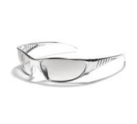 KTUCN Lunettes de soleil argentées Y2K, couleur creuse, futuriste, sens de la technologie, filles sexy, net rouge, chant