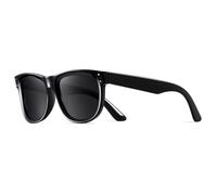 KTUCN Lunettes de soleil cambrées pour femmes, style vintage, pour randonnée, voyage, UV400, C1, noir, autre