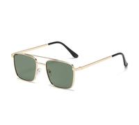 KTUCN Lunettes de soleil carrées vintage pour hommes, verres à double faisceau pour femmes, classiques, surdimensionnées, couleur 5, HFA, 001