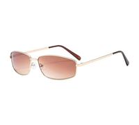 KTUCN Lunettes de soleil classiques vintage style punk des années 2000, monture métallique, UV400, pour femmes et hommes, dorées, dégradé de couleur, longueur des branches : 147 mm (5,79 pouces)