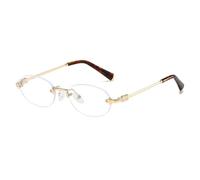 KTUCN Lunettes de soleil élégantes à monture ovale pour femmes et hommes, sans monture, pour voyage, conduite, 7,137 mm