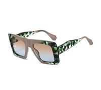 KTUCN Lunettes de soleil femme léopard dégradé, style Y2K, monture contrastée, design décontracté, protection U