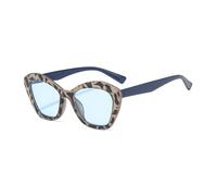 KTUCN Lunettes de soleil œil de chat pour femmes, verres dégradés, style rétro, design été, 3 léopards bleus, BH01