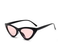 KTUCN Lunettes de soleil œil de chat rétro pour femmes, petites lunettes de soleil œil de chat, style vintage coloré, pour hommes et femmes, noir et rose, BH01