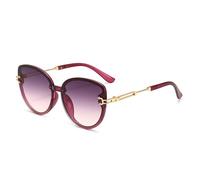 KTUCN Lunettes de soleil œil de chat tendance pour femmes et hommes, verres dégradés, monture métallique, noir, bleu, rouge, UV400, violet, BH01