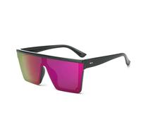 KTUCN Lunettes de soleil monobloc à grande monture, monture tendance pour femme, verres colorés, noir et violet, 143 mm