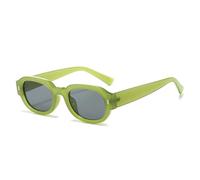 KTUCN Lunettes de soleil ovales pour femmes, design dégradé de couleur, visière rétro rivet, lunettes d'extérieur UV400, vert, BH01