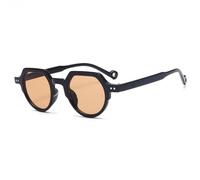 KTUCN Lunettes de soleil ovales tendance pour femmes, style punk vintage, couleur bonbon, style rétro, style léopard, UV400, thé noir, BH01