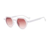 KTUCN Lunettes de soleil ovales tendance pour femmes, style punk vintage, couleur bonbon, style rétro, style léopard, UV400, thé blanc, BH01