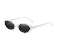 KTUCN Lunettes de soleil ovales vintage rétro pour homme, à rivets, blanches et grises, A
