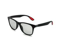 KTUCN Lunettes de soleil photochromiques classiques polarisées pour hommes et femmes, verres de soleil mats à changement de couleur, verres de transition, 1 noir mat rouge, BH01