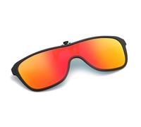 KTUCN Lunettes de soleil polarisées à clipser pour homme, verres photochromiques rabattables, antireflet, UV400, effet miroir rouge, 146 mm