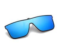 KTUCN Lunettes de soleil polarisées à clipser pour hommes et femmes, vision nocturne, conduite, monture rétro, grand format, UV400, bleu glacier, 13,1 x 4,8 cm