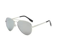 KTUCN Lunettes de soleil polarisées pour hommes, métal noir, lunettes de soleil tendance pour hommes, lunettes de soleil pour la conduite, les vacances, UV400, argent, argent, p