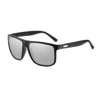 KTUCN Lunettes de soleil polarisées surdimensionnées pour hommes et femmes, tendance, style vintage, pour la conduite, la pêche, les voyages, monture large, UV400, argentées, BH01
