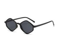 KTUCN Lunettes de soleil pour femmes, monture irrégulière, style vintage, petite monture, anti-UV400, monture fine, verres teintés, noir, 14,5 cm
