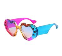 KTUCN Lunettes de soleil punk en forme de cœur, style urbain, ornées de strass. Couleur : [insérer la couleur ici].