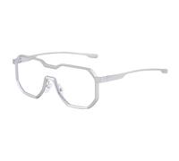 KTUCN Lunettes de soleil punk en métal pour hommes, verres monoblocs populaires, pare-soleil miroir pour femmes, dégradé de couleurs, protection UV400, C9SilverClear, BH01