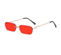 KTUCN Lunettes de soleil rectangulaires sans monture pour femmes, style vintage, rétro années 90, verres dégrad