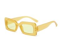 KTUCN Lunettes de soleil rectangulaires tendance pour femmes, monture vintage, style rétro punk, petites lunettes de soleil, jaune gelée, autres
