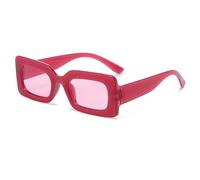 KTUCN Lunettes de soleil rectangulaires tendance pour femmes, montures vintage, style rétro punk, petites, rose gelée, autres