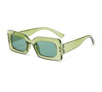 KTUCN Lunettes de soleil rectangulaires tendance pour femmes, montures vintage, style rétro punk, petites, vertes, autres