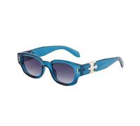 KTUCN Lunettes de soleil rectangulaires tendance pour hommes et femmes, marque de luxe, style punk vintage, petites lunettes carrées, C6BlueGray, HFA, 001, 2024