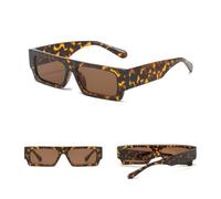 KTUCN Lunettes de soleil rectangulaires vintage pour femmes, noires et blanches, taille 3.
