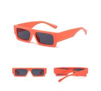 KTUCN Lunettes de soleil rectangulaires vintage pour femmes, noires et blanches, taille 4.