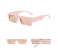 KTUCN Lunettes de soleil rectangulaires vintage pour femmes, noires et blanches, taille 6.
