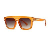 KTUCN Lunettes de soleil rétro à grande monture, tendance pour la rue, orange, BH01