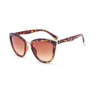 KTUCN Lunettes de soleil rétro œil de chat pour femmes, verres dégradés, élégantes, tendance, 2 léopards, BH01