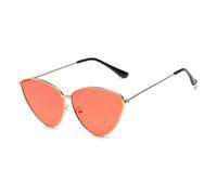 KTUCN Lunettes de soleil rétro œil de chat triangulaires couleur océan pour femmes, tendance, colorées, vintage, 05 rouge, BH01