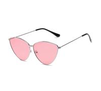 KTUCN Lunettes de soleil rétro œil de chat triangulaires couleur océan pour femmes, tendance, colorées, vintage, 06 rose, BH01