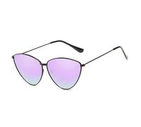 KTUCN Lunettes de soleil rétro œil de chat triangulaires couleur océan pour femmes, tendance, colorées, vintage, 04 violet, BH01