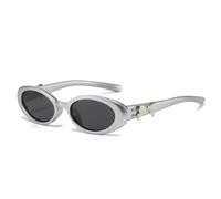 KTUCN Lunettes de soleil rétro ovales à nœud pour femmes, monture ovale, tendance, UV400, C3, HFA, 001