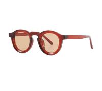 KTUCN Lunettes de soleil rétro pour femmes et hommes, verres transparents, monture punk, UV400, thé, A