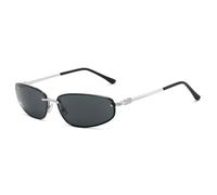 KTUCN Lunettes de soleil rétro Y2K sans monture pour femmes, style œil de chat ovale tendance pour le printemps et