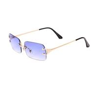 KTUCN Lunettes de soleil sans monture UV400, verres métalliques tendance pour hommes et femmes, pare-soleil pour l'extérieur, C5 Bleu, s